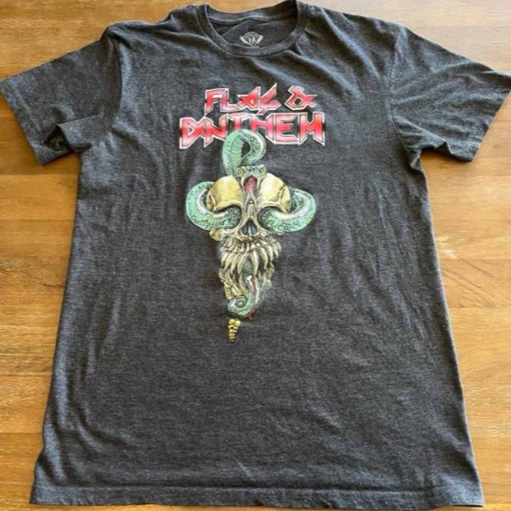 Flag & Anthem Summer Tour Skull and Snake Mens Gray‎ T-Shirt Medium M